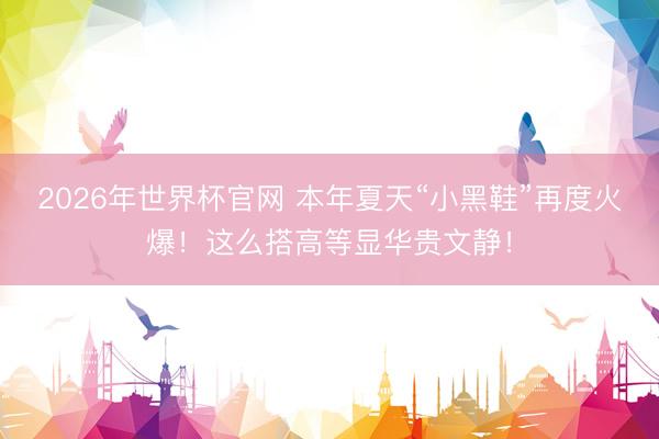 2026年世界杯官网 本年夏天“小黑鞋”再度火爆！这么搭高等显华贵文静！