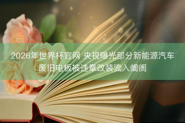 2026年世界杯官网 央视曝光部分新能源汽车废旧电板被违章改装流入阛阓