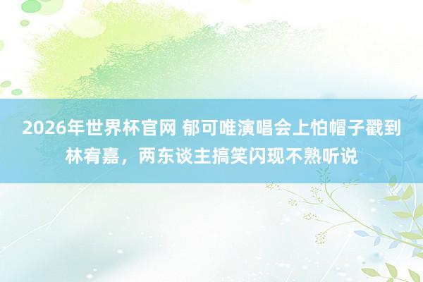 2026年世界杯官网 郁可唯演唱会上怕帽子戳到林宥嘉，两东谈主搞笑闪现不熟听说